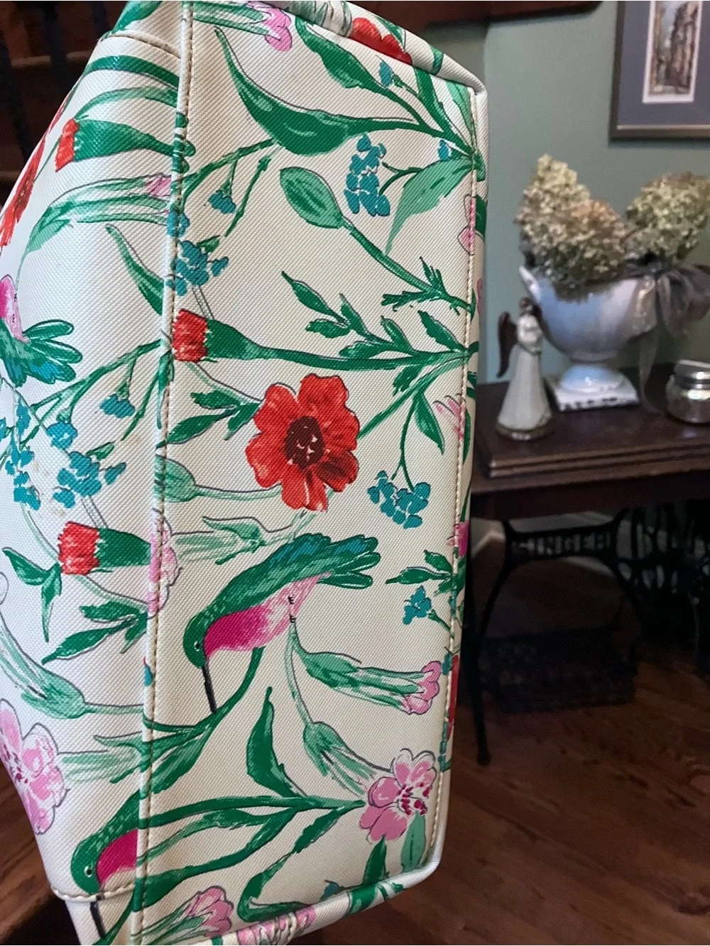Kate Spade Floral Garden Tote with Cream Handles